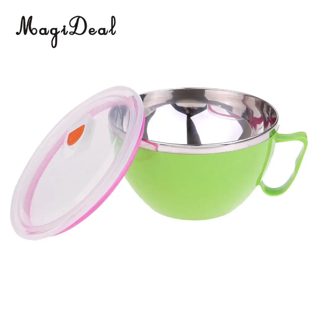 High Quality 2Pcs Insulated Food Container Thermal Round Bowl Lunch Dinner Box for Camping Hiking Travel BBQ Cooking Supplies