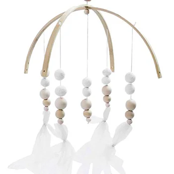 

Baby Crib Rattles Hanging Baby Rattle Wood Bed Bell Cribs Bed Wind Chime Bell Tassel For Baby Bedroom Ornament Decoration
