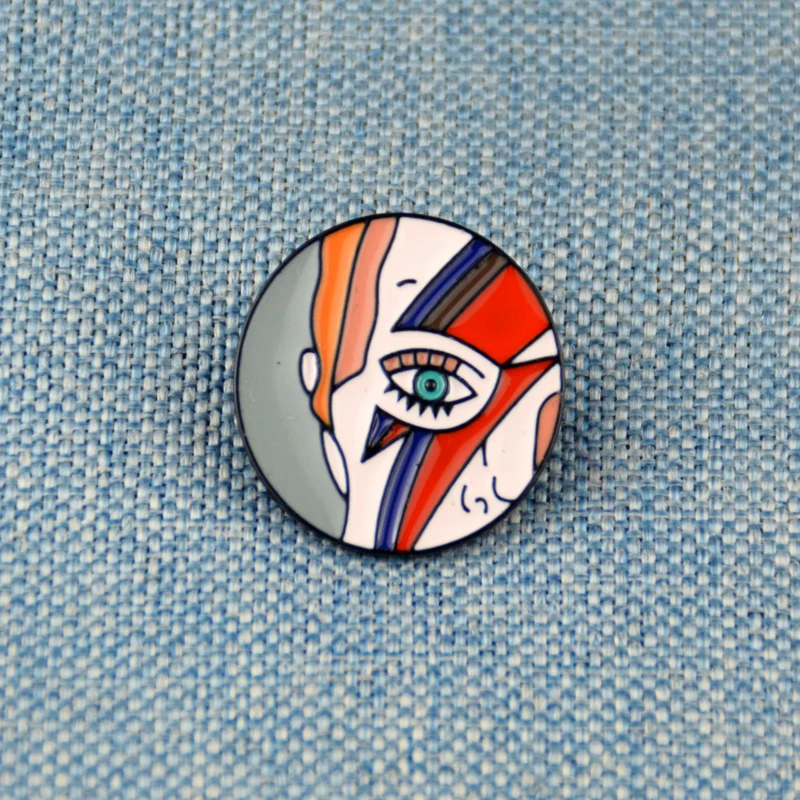Цветной эмалированный Pin для лица Круглый художественный знак женщин и мужчин