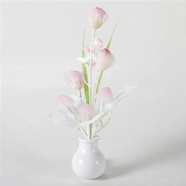 Светодиодный светильник в виде гриба тюльпана, светильник с датчиком, ночник, украшение дома, романтическая детская спальня, фойе - Испускаемый цвет: Pink Flower
