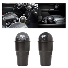 Black Plastic Cover Car Ashtray Trash Bin Garbage Container
