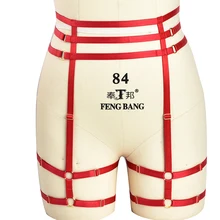 Готический фетиш красный Высокая Талия свадебные подвязки восточном стиле для танцев на шесте отрегулировать ног жгут чулок подвязки