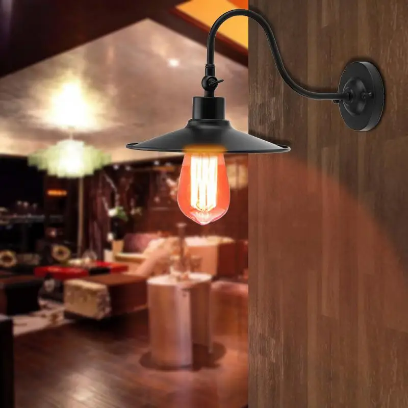 

E27 Vintage Wall Lamp Holder Socket Industrial Iron Wall Light Holder Bar Coffee House/Dining Hall/Shop Indoor Lampshade