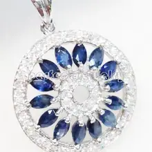 Сапфировое Ожерелье Подвеска за ювелирные изделия натуральный настоящий сапфир серебро 925 пробы для мужчин или женщин 0.15ct* 14 шт драгоценных камней