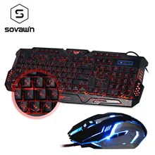 Russische Gaming Tastatur Maus Combos LED Hintergrundbeleuchtete Tastatur Laptop USB Computer Gamer Licht Tastatur und LED Spiel Maus für PC