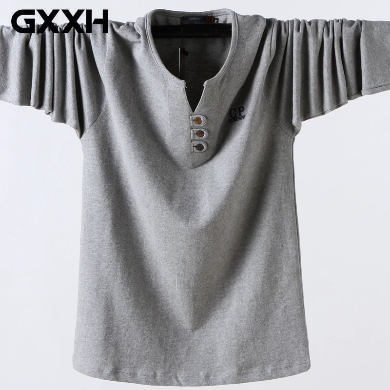 

Autumn 2019 Men T Shirts Large Size M S L XL XXL 3XL 4XL 5XL 6XL Solid Color Tee Cotton Oversized T-shirt Man Big Size Clothing
