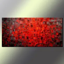 Ручная роспись Красный абстрактный холст настенная живопись