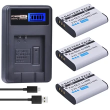 3 Pack LI-90B LI 90B LI90B LI-92B Camera Battery + LCD USB Charger for Olympus Tough TG-1 iHS TG-2 iHS TG-3 TG-4 SH50 iHS SH60