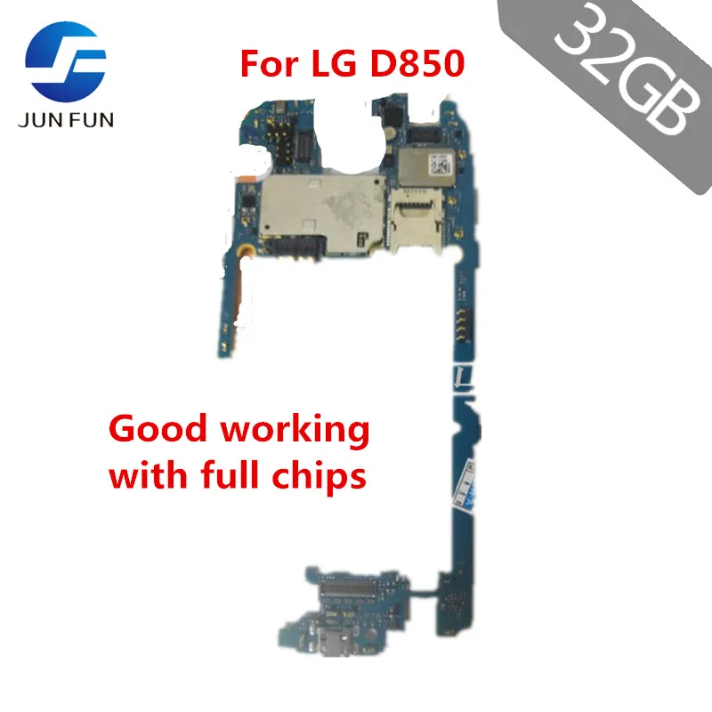 

JUN FUN Unlocked Motherboard ForLG G3 D850 32GB Version Mainboard Logic Board With Chips Android OS