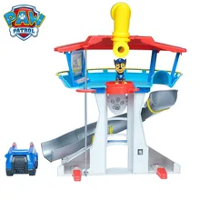 PAW PATROL детская развивающая игрушка девочка мальчик игровой дом сцена Игрушка автомобиль собака мобильный спасательный автомобиль 360 Rotatio часы смотровая башня Набор