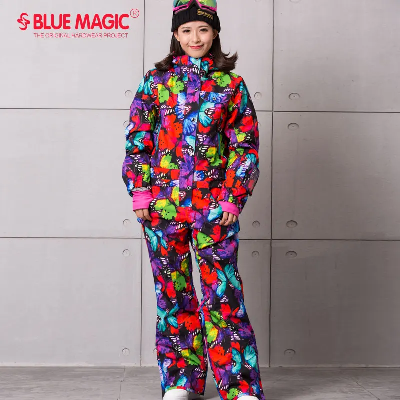 blue magic waterproof snowboarding one piece skiing jumpsuit women snowboard -30 degrees snow ski suit Winter clothing coverall