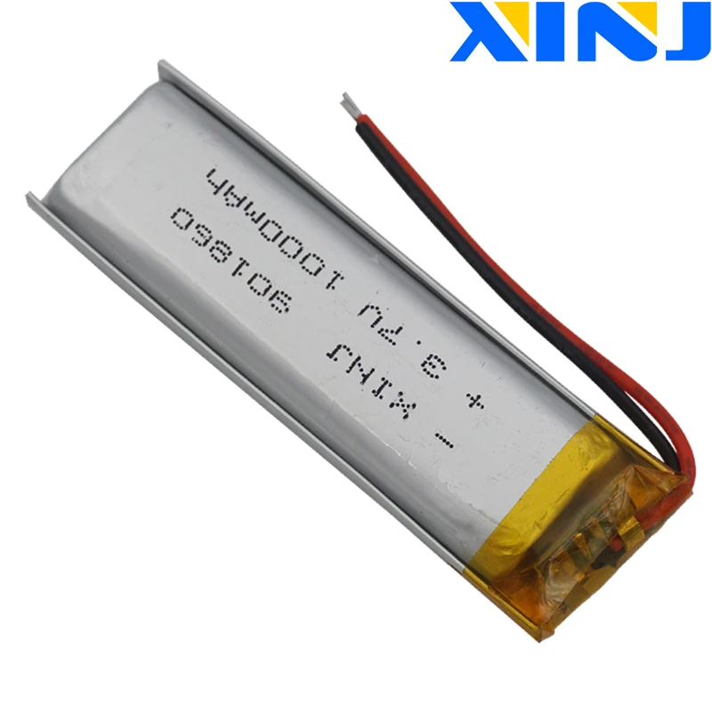 XINJ 3.7V 1000mAh Rechargeable Polymer Li Lithium LiPo Battery Cell 901860 For Car Camera DVR DVC GPS E-Book Driving Recorder 3