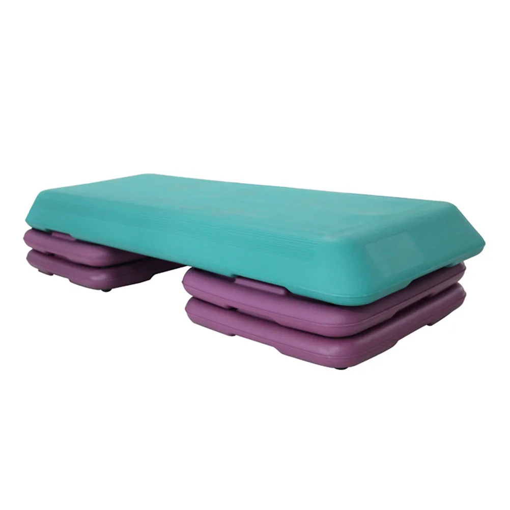 

110 * 41 * 20cm Fitness Aerobic Step Adjustable Exercise Stepper Risers (Blue+Purple)