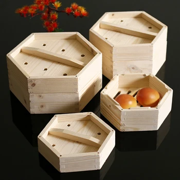 

Steamed wooden drawer steamer commercial restaurant Chinese Guangdong style six angle cage port snack stuffed buns box set