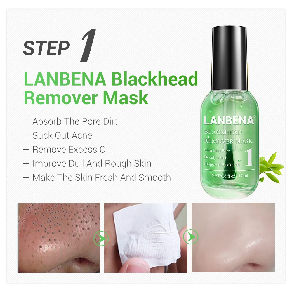 Lanbena Face Serum Skin Care Beauty Blackhead Remover Deep Cleaning Shrinking Pore Purifying Acne Treatment Essence Smoothing