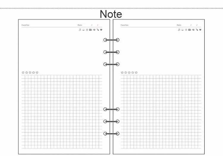 Fromthenon A5A6A7 печатная бумага для Dokibook спиральный блокнот планировщик Еженедельный дневник пустые сетчатые страницы для Filofax офисные принадлежности