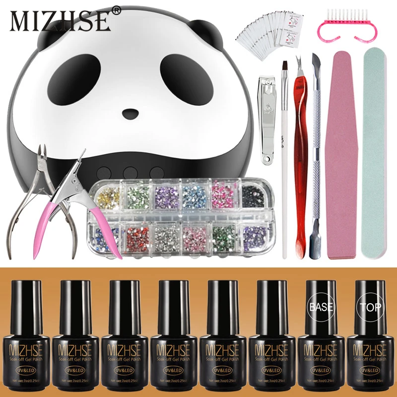 MIZHSE набор акриловых ногтей гель набор с УФ-лампой маникюрный набор Esmalte гель лак для ногтей кусачки все для ногтей и Monikure