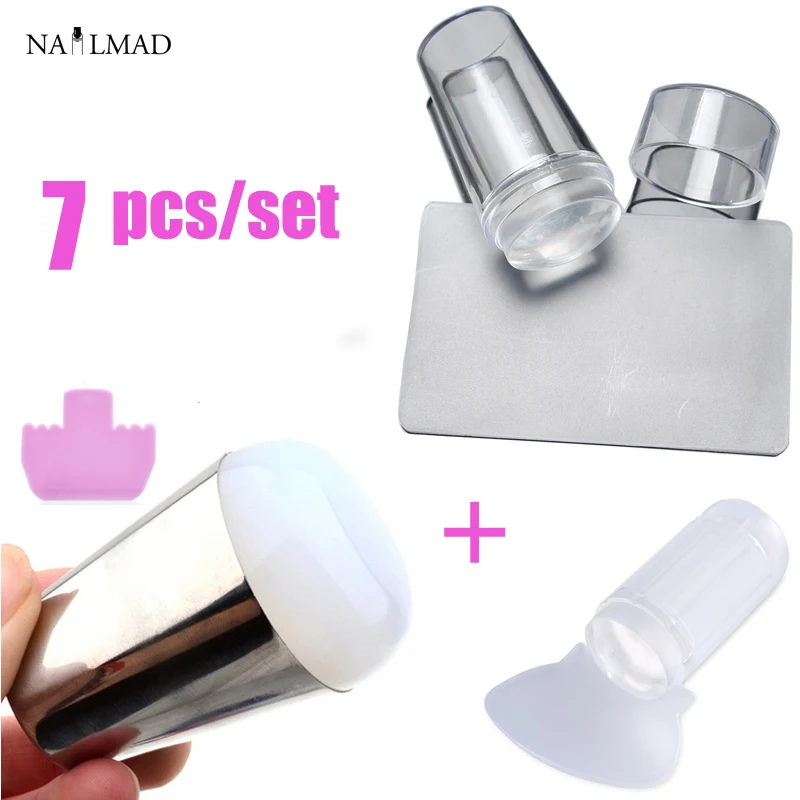

7pcs/set XL Stamper Squishy Marshmallow Big Nail Art Stamper Nail Tool Double sided Stamper