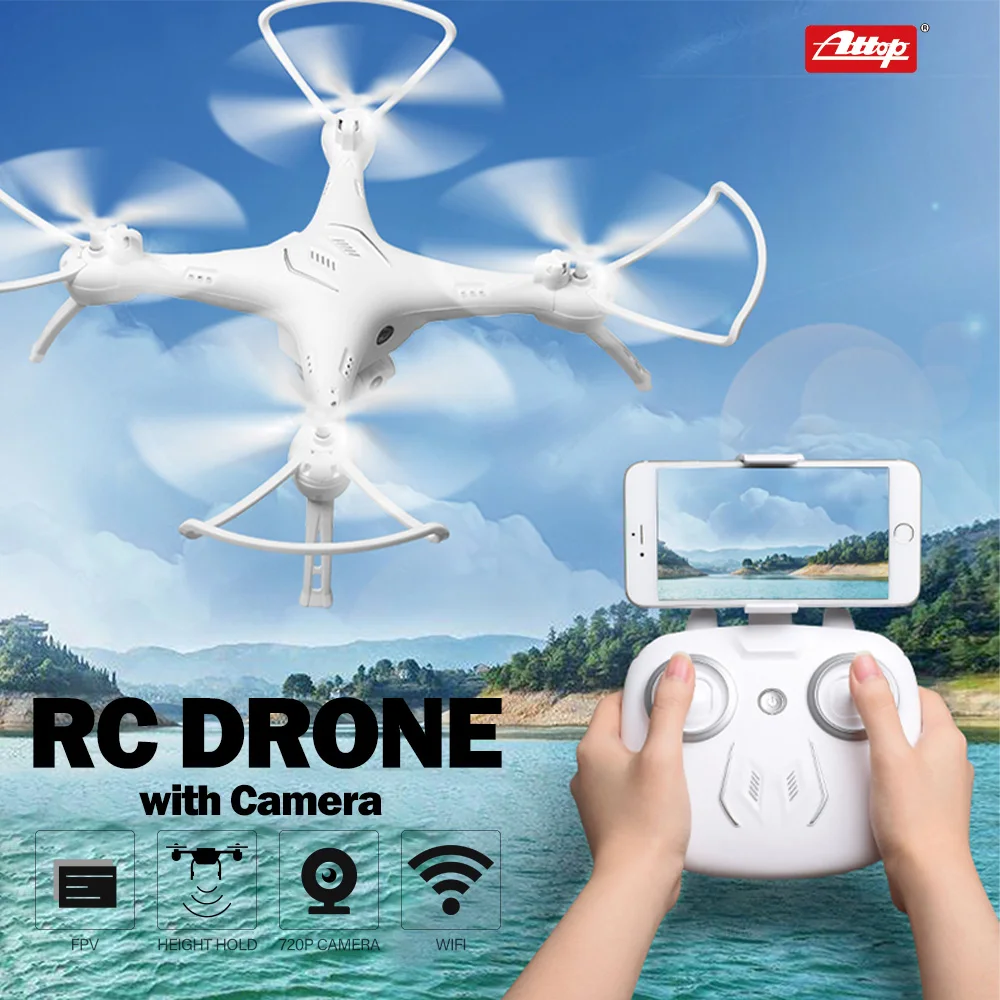 

ATTOP W10 RC Drone with Camera 720P Wifi FPV Voice Control Height Hold Auto-return 2.4G RC Professional Foldable Quadcopter