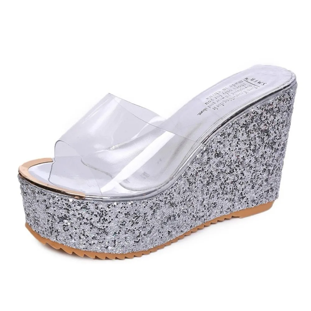 slippers with small wedge heel