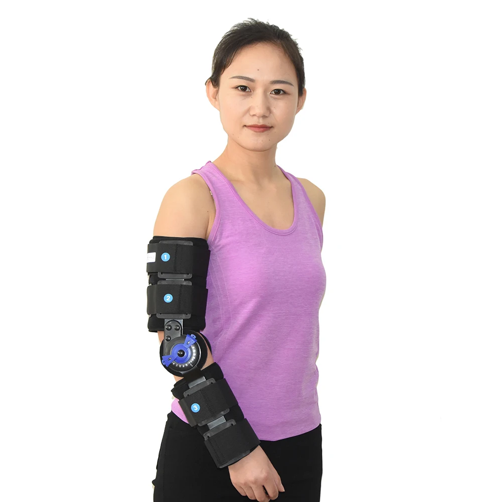 ROM hinged Elbow Arm Forarm Braces Support Splint Orthosis Orthotics Band Pad Belt Immobilizer Strap Wrap 3