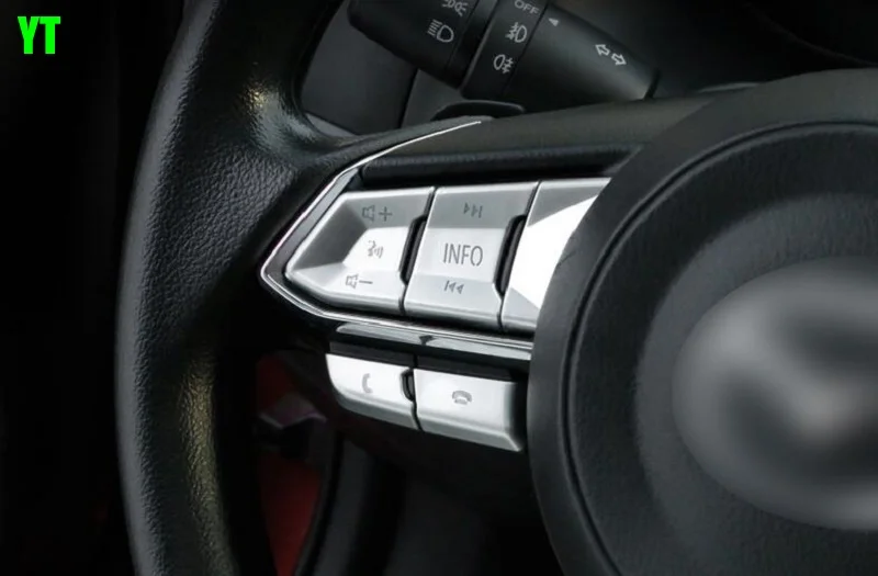Cobertura do Volante Roda de Direção Guarnição para Mazda Automático Decoração Chrome Acessórios Automóveis 3 2020 Abs 4 Molduras interiores