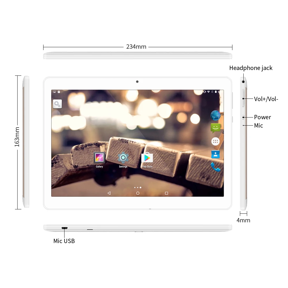 Yuntab K17 планшетный ПК четырехъядерный Android 5,1 сенсорный экран 1280*800 разблокированный смартфон Встроенный 2 слота для sim-карт(сплав розового золота