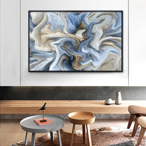 Modern Abstract Marble Textured Canvas Painting Unique Wall Art Pictures Poster And Prints For Living Room Interior Home Decor