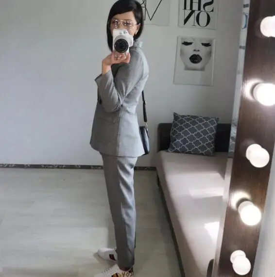2016 Korean Fashion Leisure All match Significantly Thin Trousers Two Temperament elastic strip pants comfortable female Suit