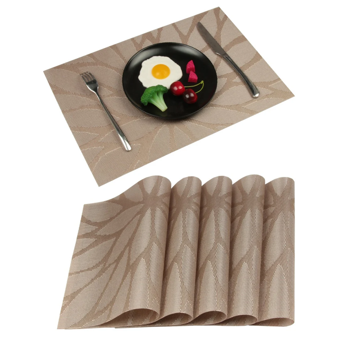 Europe Style Heat Resistant PVC Kitchen Dinning Stripe Table Placemats for Table Mat Tableware Bowl Dish Cup Mats Coaster Pad