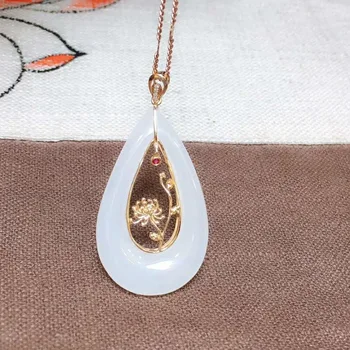 

18k gold and Tian Baiyu pendanth26#