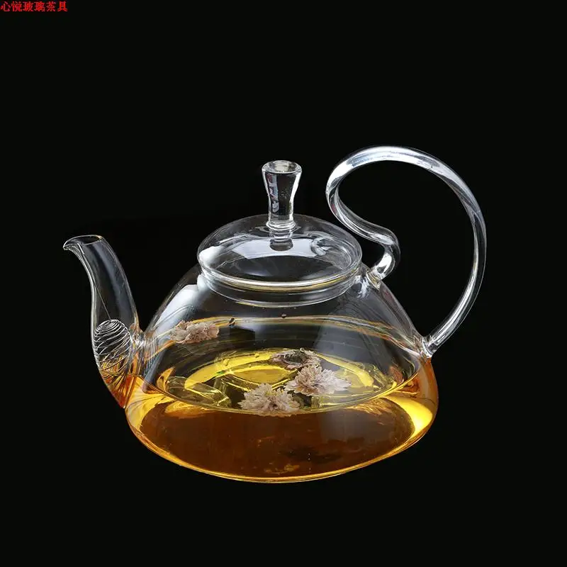 

Free shipping Heat Resistant Elegant Glass Teapot/ Infuser Flower/Green Tea Pot 800ml
