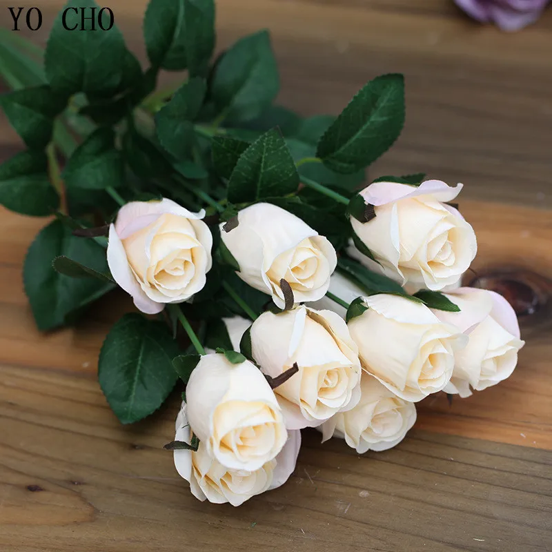 high quality silk 12 heads artificial rose bouquet for home decor wedding decoration (4)