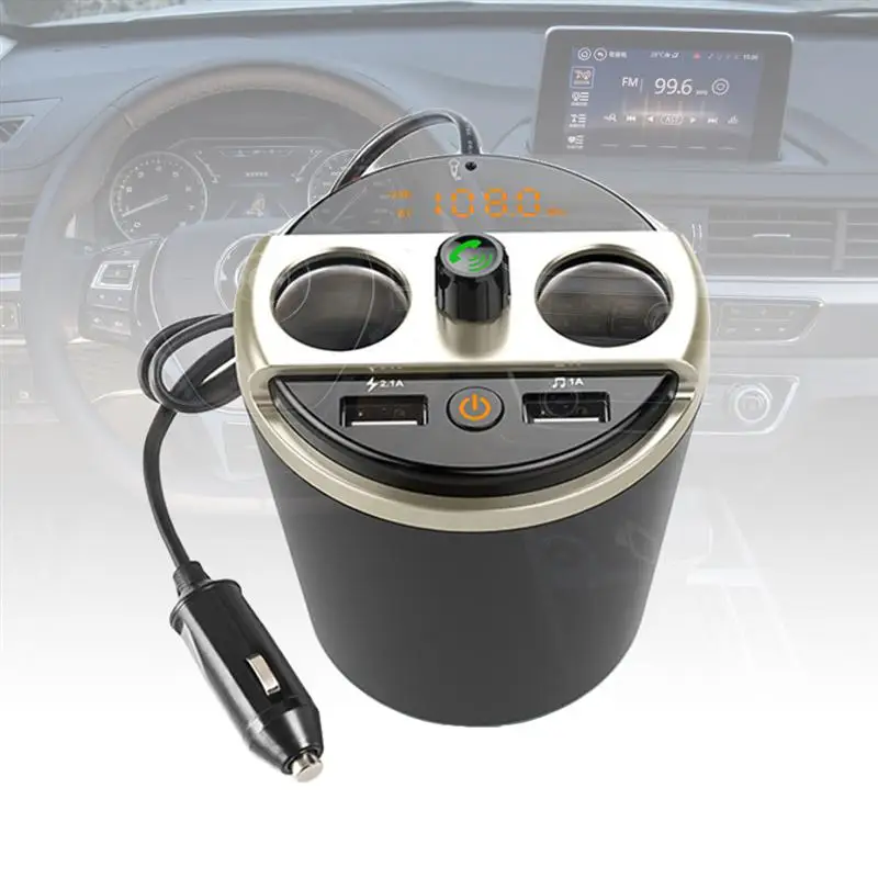 Автомобиль Bluetooth fm передатчик Кубок MP3 плеер Hands Free Car Kit подстаканник