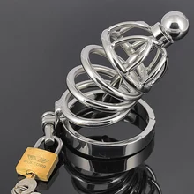 Short size Stainless steel CB6000S chastity device male cage penis plug Urethral sound tube probe bondage belt sex toy