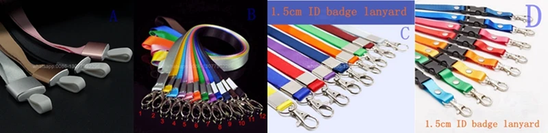 10pcs 4 colors 1.5cm polyester Employee Appointment card Lanyards Badge with Lanyard Neck Strap for Work permit lanyard (4)