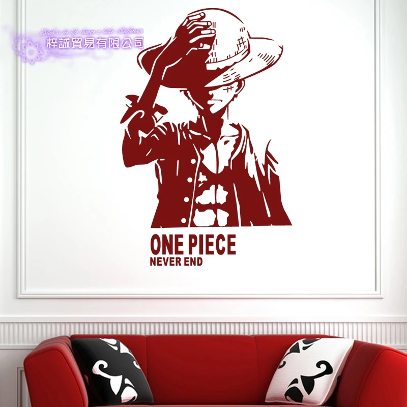 Luffy ONE PIECE Настенная Наклейка Декор для дома декоративное украшение Аниме