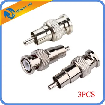 

3x BNC Male Plug to RCA Male Plug RG59 Coax Cable Video Adapter Connector Lot For AHD TVI CVI 1080P IR Camera dvr kits