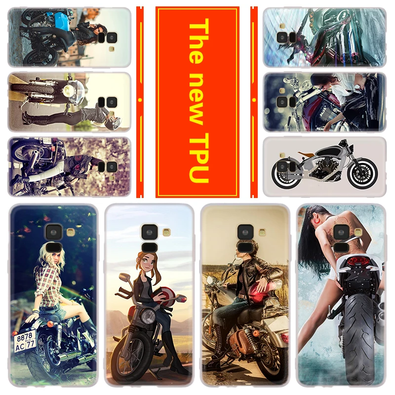 

Phone for Samsung Galaxy A50 A10 A20 A30 A60 A70 a750 a6 a8 a9 a7 2018 Plus a3 a5 a7 2016 2017 Cover Case girl Motorcycle Girls