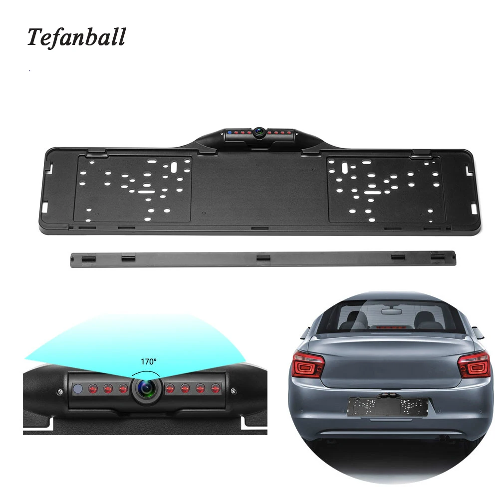 

European Car License Plate Frame Rear View Camera 170 Degree Night Vision Waterproof of Reversing Camera Parking Assist