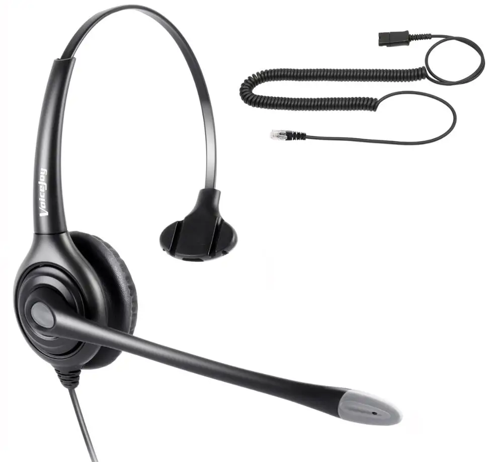

Free Shipping Mono RJ9 plug headset with Quick Disconnect cord phone headset call center office headset Anti-Noise microphone