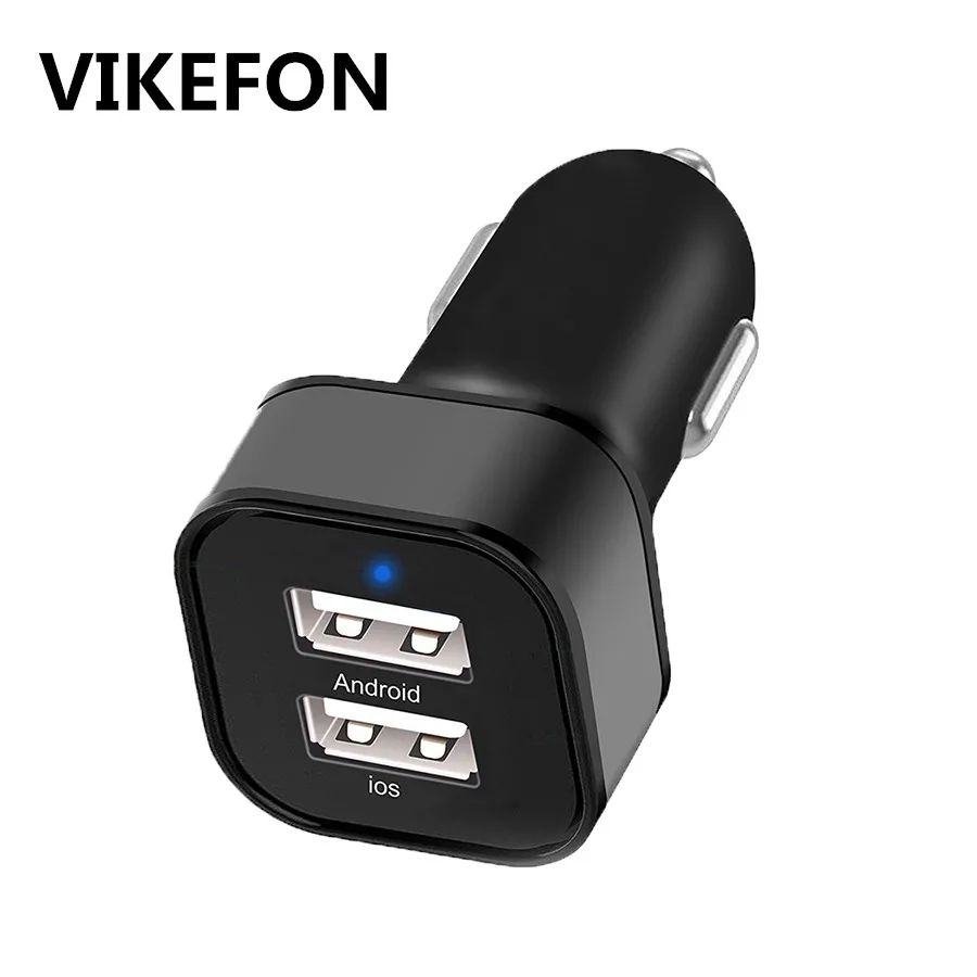 

VIKEFON Car Charger 4.8A Fast Usb Charger Car-Charger For Mobile Phone Tablet GPS Dual USB Mini Car Phone Charger Adapter in Car
