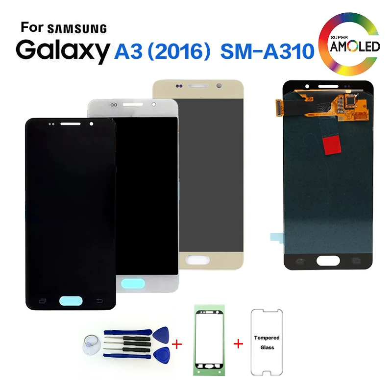 

AMOLED For Samsung Galaxy A3 2016 A310 SM-A310F Display Screen replacement for SAMSUNG SM-A310M A310Y display screen module