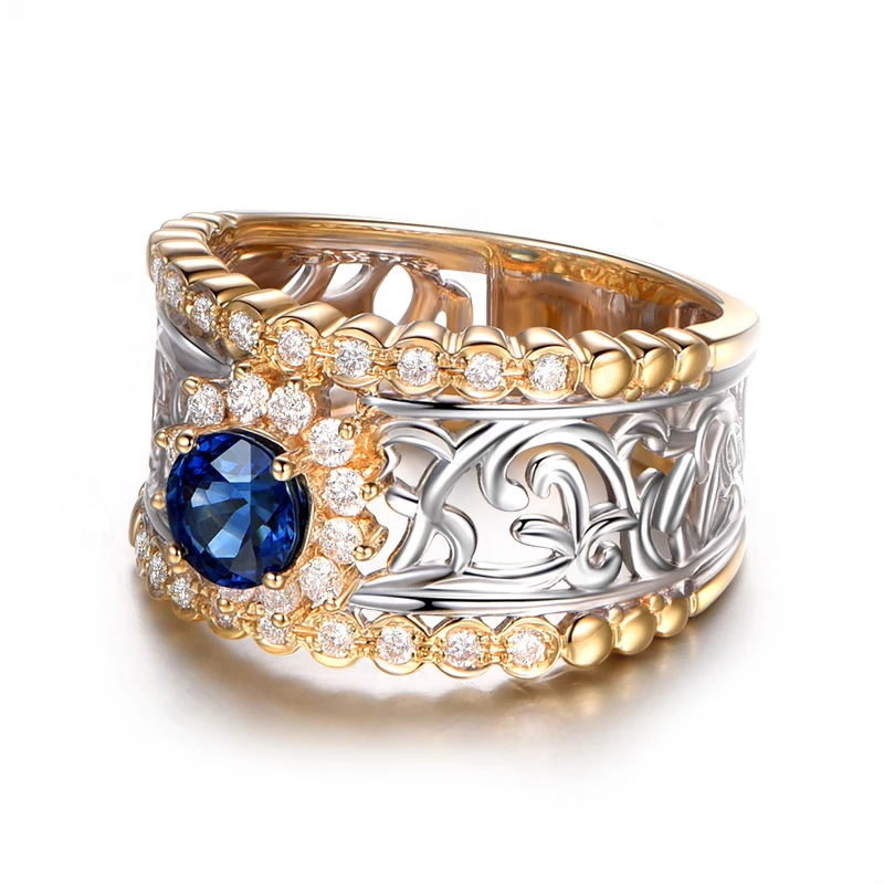 AINUOSHI, 0,8 карат, круглая огранка, синяя Sona Halo, кольца, 925 пробы, серебро, белое и желтое золото, женские кольца для свадебной вечеринки, подарки