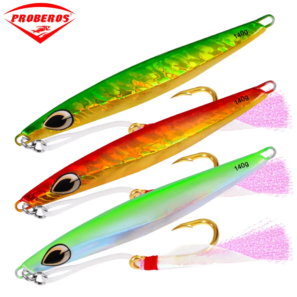 1PC Lead Fish Jig Fishing Lure 140G/14.5CM Metal Fishing Bait 6 Colors