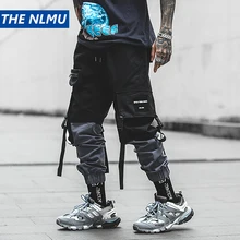 Брюки-карандаш в стиле хип-хоп, мужские военные брюки-карго, уличная одежда, мужские брюки длиной до лодыжки, весна, мужские тактические брюки с лентой HW124