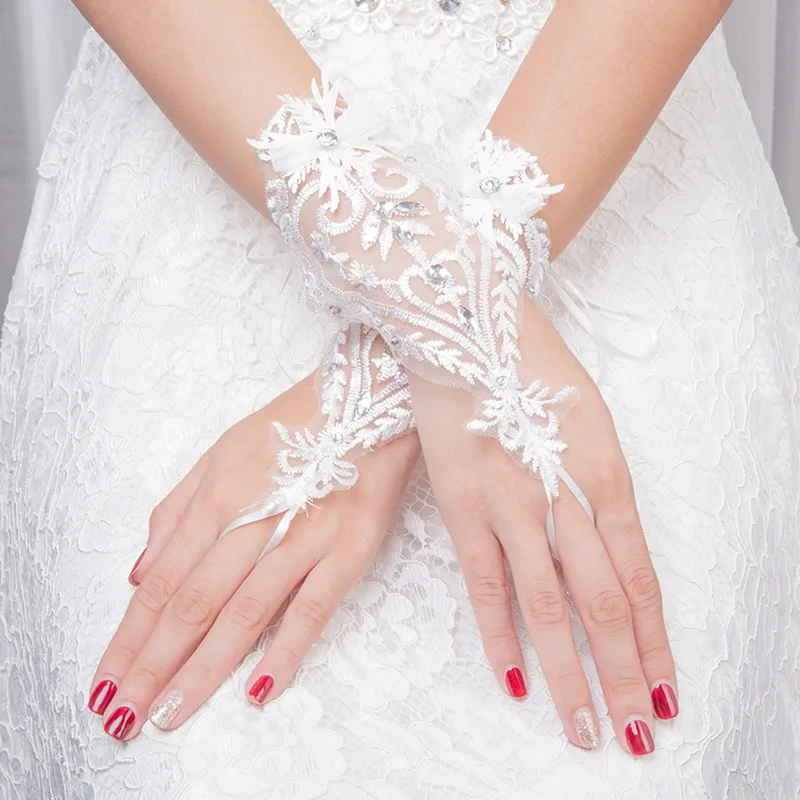 

cheap wedding accessories for bride Wedding dress gloves performance studio supplies crystal wedding gloves