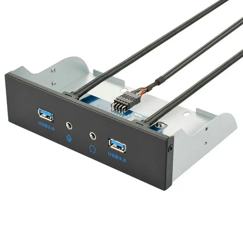 

Great-Q 19Pin+9Pin 2 Port USB Hub USB 3.0 HD Audio Front Panel Combo Bracket Adapter For Desktop Internal 3.5" CD DVD ROM