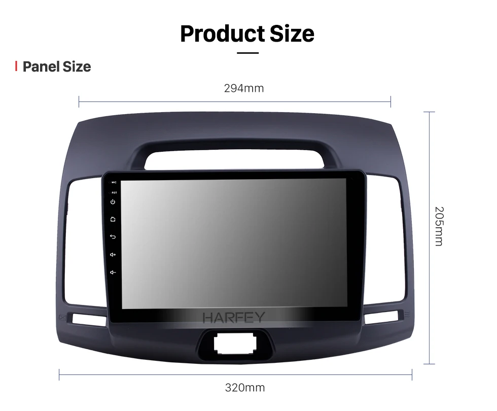 Excellent Harfey 9 inch Android 8.1 GPS Navigation Radio for Hyundai Elantra 2007-2011 HD Touchscreen with WIFI support Carplay SWC 3G 2
