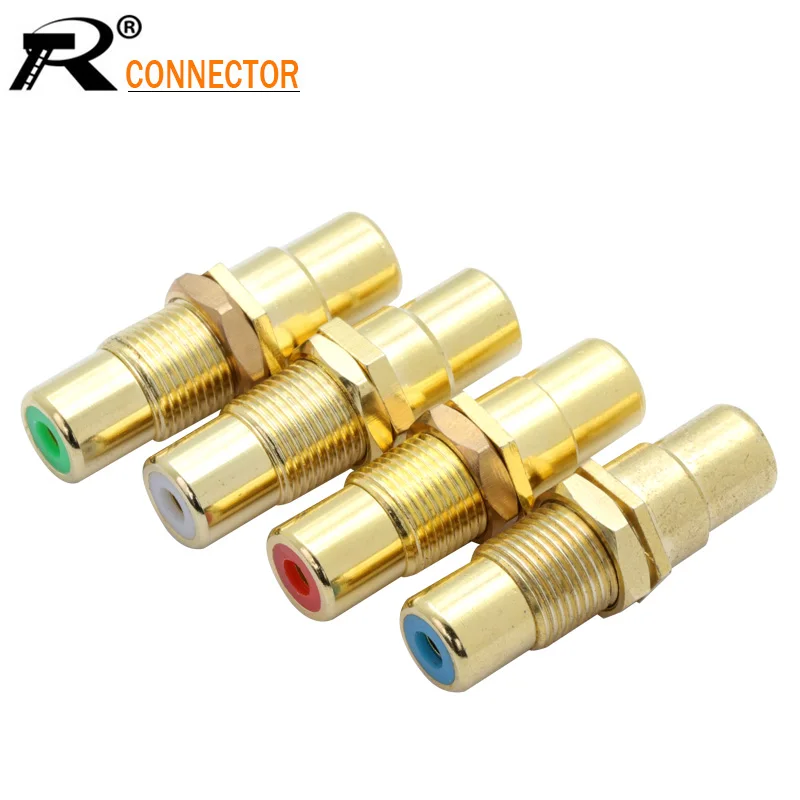

1PC RCA Wire Connector Gold-plated RCA Female Socket Straight Adapter With Screw Nuts RCA Female to Female Conversion Plug